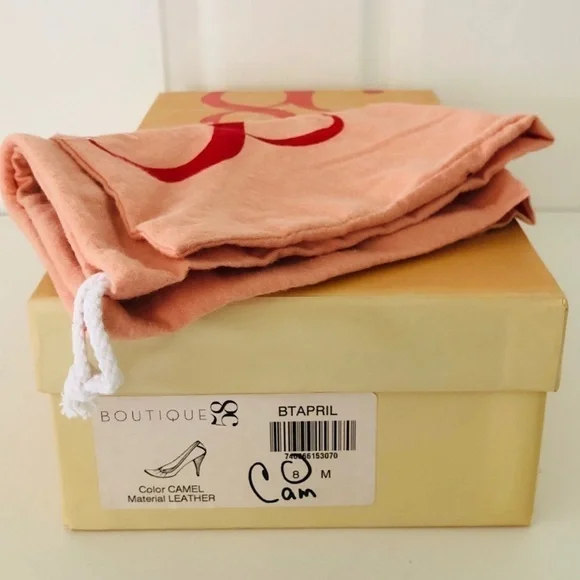 𝅺Boutique 58 Leather Pumps Heels Classy and Comfortable Tan New in Box - Picture 4 of 4